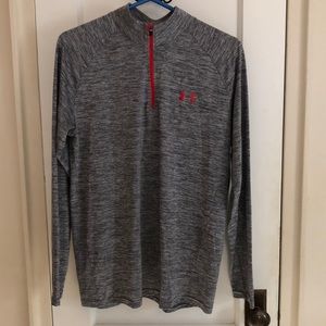 Under Armour Heat Gear Quarter Zip, Gray, Size Medium